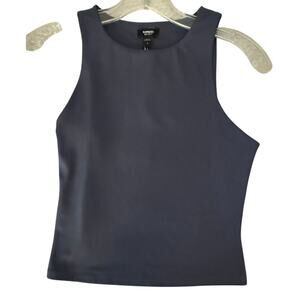 Express Body Contour High Neck Tank Top High Compression Blue Size Small